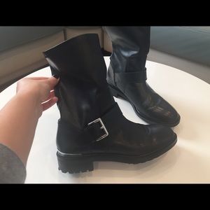 Zara motorcycle style leather boots
